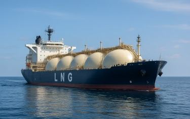 LNG carrier at sea, fitted with cryogenic cargo valves WCS services